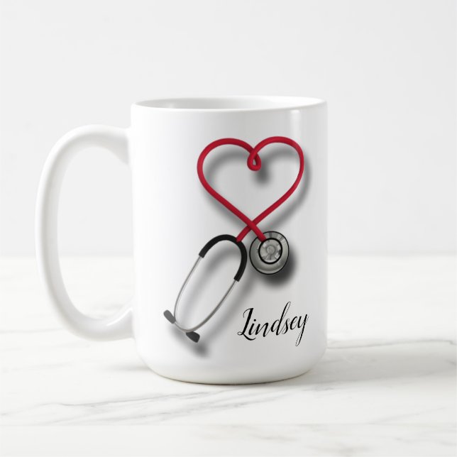 Mug caféine stéthoscopique personnalisée (Gauche)