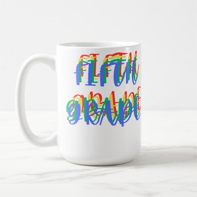 Mug Cafetière de l'enseignant de cinquième année (Gauche)