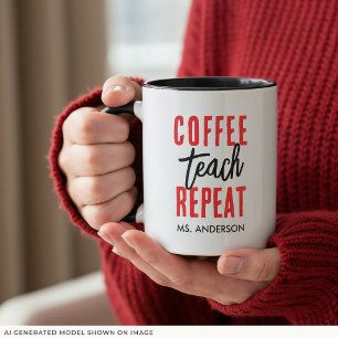 Mug Cafetière Professeur de Typographie Noir Personnal
