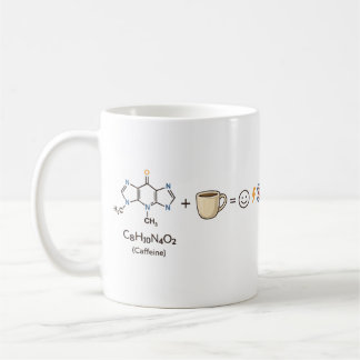 Mug Caffeine Equation–Coffee Powers You Funny Science 