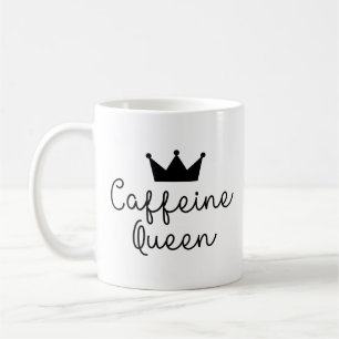 Mug Caffeine Queen Couronne minimaliste minimaliste mi