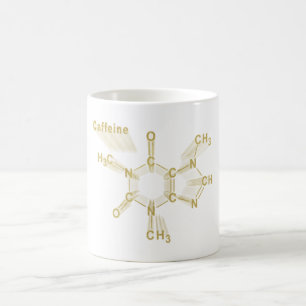 Mug Caffeine Structural chemical formula gold