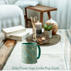 Mug Cage de fleurs dorées