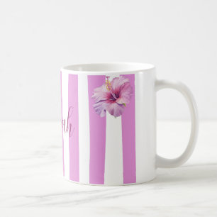 Mug Cahier floral aquarelle lavande personnalisé