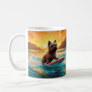 Mug Cairn Terrier Plage Surf Peinture