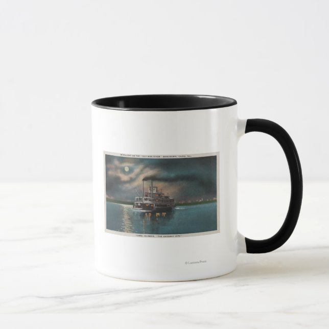 Mug Cairo, IL - Vue nocturne de Steamer sur Miss. Rivi (Droite)