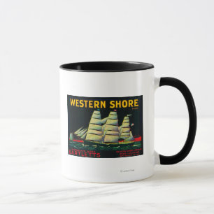 Mug Caisse occidentale LabelHood, CA de poire de