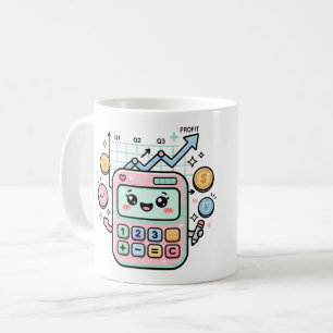 Mug Calculatrice pastel Kawaii Autocollant pour étudia
