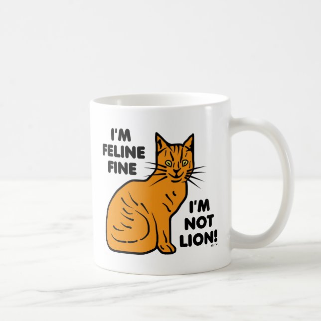 Mug Calembour drôle Kitty fin félin orange de chat (Droite)