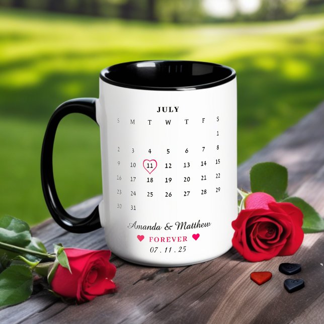 Mug Calendrier Couple Anniversaire Saint-Valentin (Créateur téléchargé)