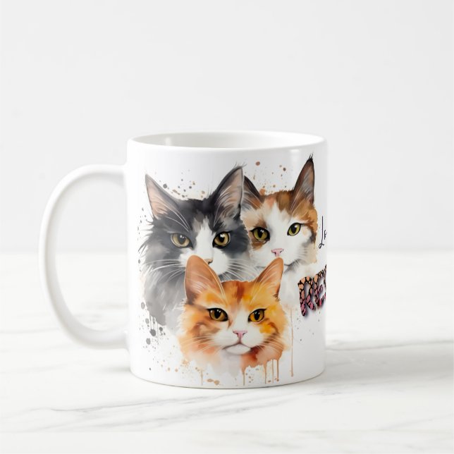 Mug Calico & Tabby cat (Gauche)