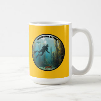 Mug California Freediving Diver with Fish and Kelp URM