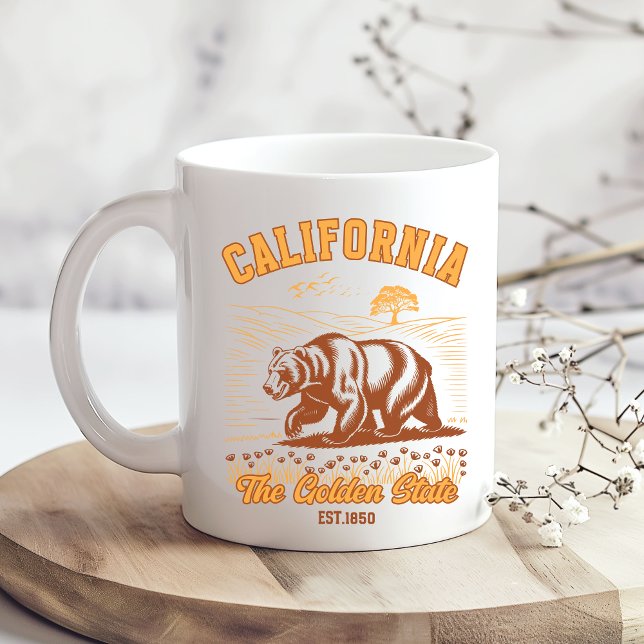 Mug California Nature Lover Gift – Retro Bear Design (Créateur téléchargé)