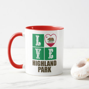 Mug California Republic State Flag Heart Highland Park