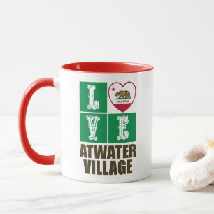 Mug California State Flag Heart Love Atwater Village