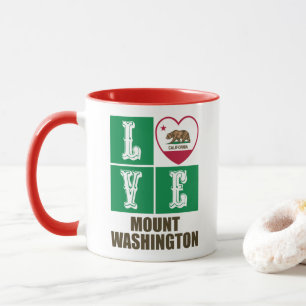 Mug California State Flag Heart Love Mount Washington