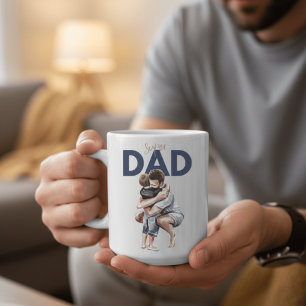 Mug Câlins émotionnels à l'aquarelle entre Super Papa
