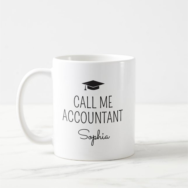Mug Call Me Accountant Personalized Name (Gauche)