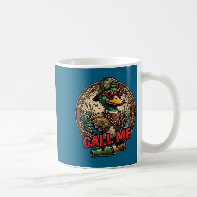 Mug Call Me Duck Hunting Retro Valentine's Day Men Wom (Droite)