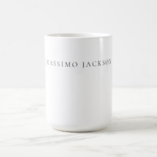 Mug Calligraphie chic simple noir et blanc de nom prop