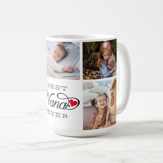 Mug Calligraphie Du Collage De Photos Best Nana Ever (Devant droit)