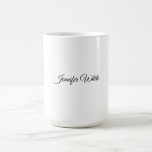 Mug Calligraphie Elegant noir & blanc Rétro