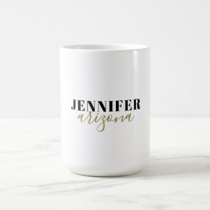 Mug Calligraphie Elegant Plain Ajouter son propre nom