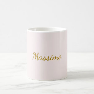 Mug Calligraphie élégante de couleur or et pastel Nom 