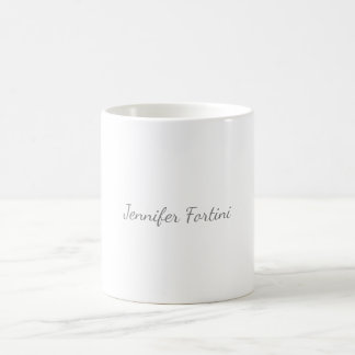 Mug Calligraphie Élégante Noir & Blanc Simple