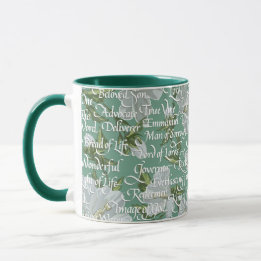 Mug Calligraphie Noms du Christ|| Vert doux
