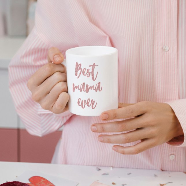Mug Calligraphie Parties scintillant rose Meilleure ma (Créateur téléchargé)