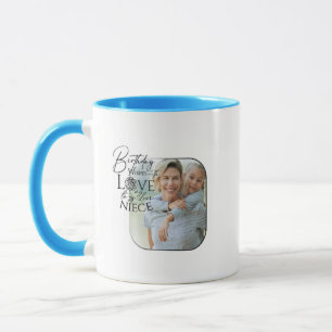 Mug Calligraphie Photo personnalisée d'anniversaire po