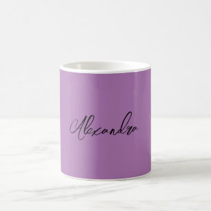 Mug Calligraphie Plaque Minimaliste Propre Nom Lavande