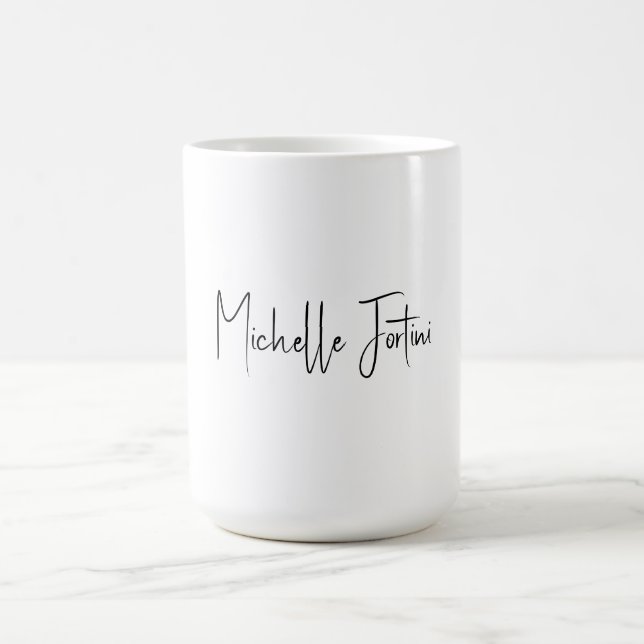 Mug Calligraphie séduisante Blanc Moderne Minimaliste (Centre)