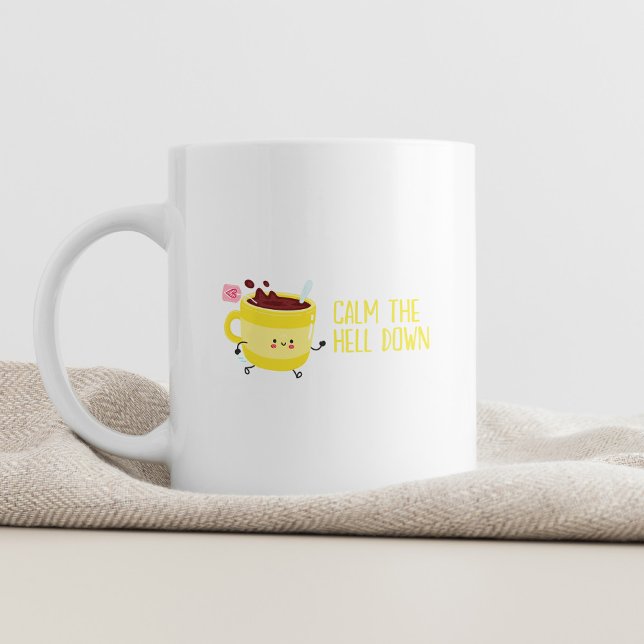 Mug Calme l'enfer en bas Typographie Sarcastique moder (Créateur téléchargé)
