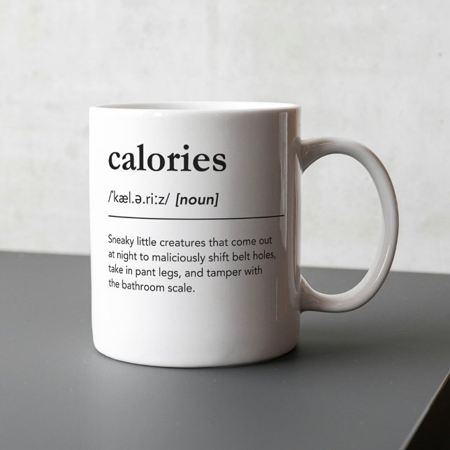 Mug Calories Définition Funny Weight Loss Dictionnaire (Créateur téléchargé)