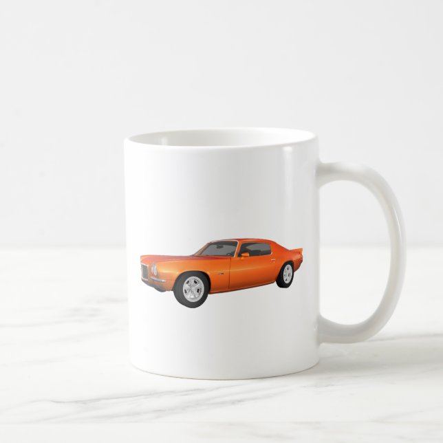 Mug Camaro 1972 : Voiture de muscle : Finition orange (Droite)