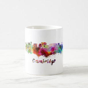 Mug Cambridge MA skyline in watercolor