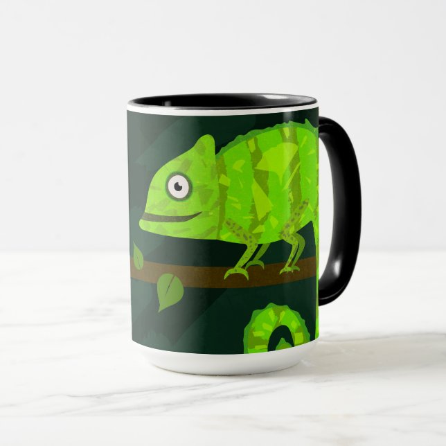 Mug Caméléon mignon vert (Devant droit)