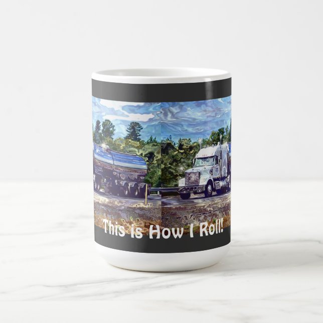 Mug Camion Big Rig White Cargo pour Camionneurs & Enfa (Centre)