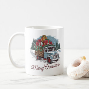 Mug Camion classique de Noël de style années 50