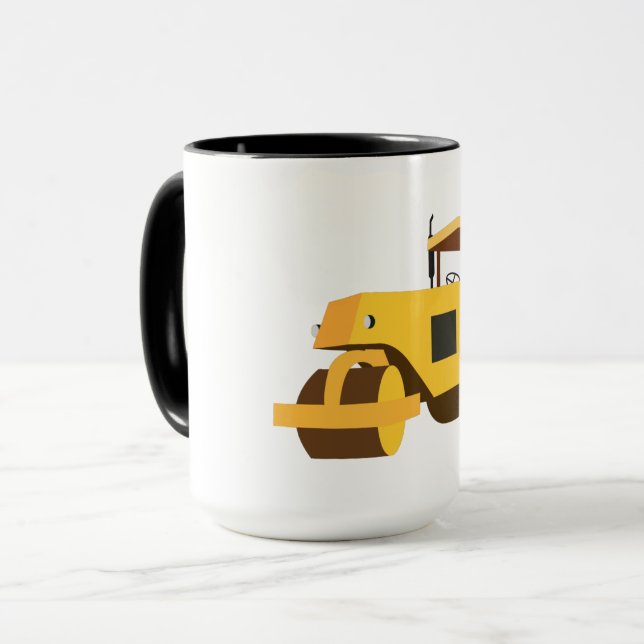 Mug Camion de construction de rouleau routier (Devant gauche)