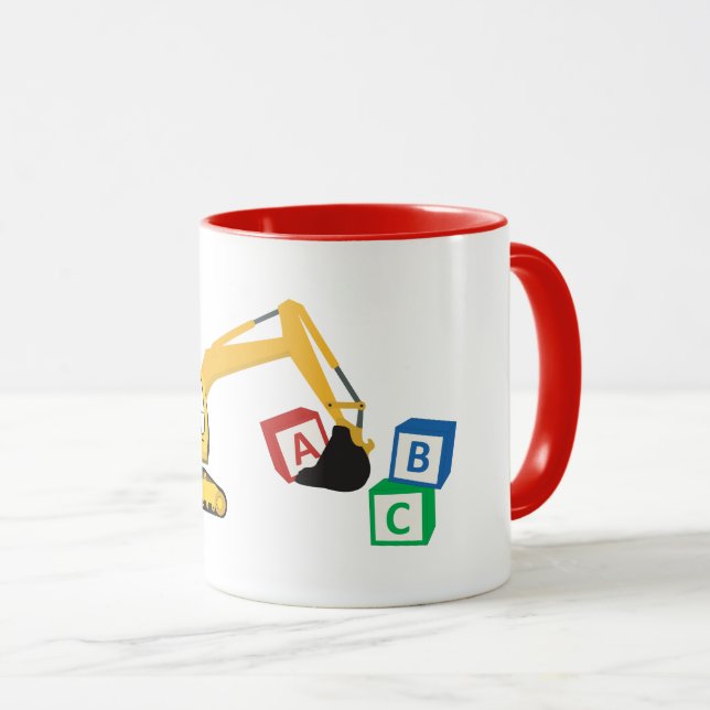 Mug Camion de construction d'excavateur ABC (Devant droit)