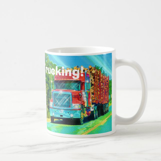 Mug Camion de fret rouge pour enfants et camionneurs (Droite)