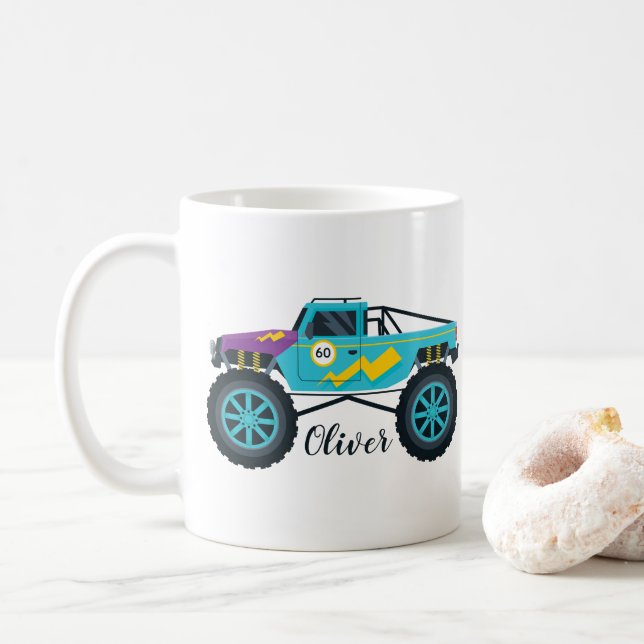 Mug Camion Monster pour garçon de course (Avec donut)