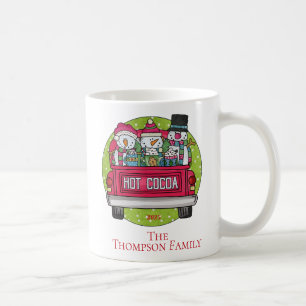 Mug Camion Rouge Noël Neiges Chocolat Chaud Nom