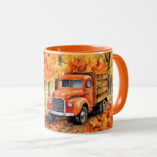 Mug Camionnette Orange Vintage en Automne