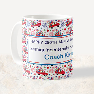 Mug Camions Rouges Fantaisistes Patriotiques Semiquinc