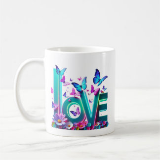 Mug Camiseta Vibrant Love and Butterflies – Colorful F