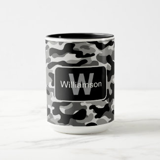 Mug Camo noir et blanc urbain avec personnalisation  